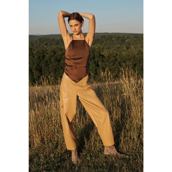 Anthropologie Faux Leather Utility Cargo Pants - Women's 14 New - Picture 3 of 7